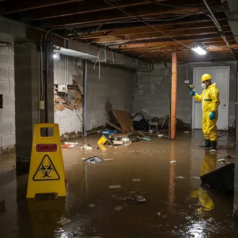 Flooded Basement Electrical Hazard in Saint Hedwig, TX Property